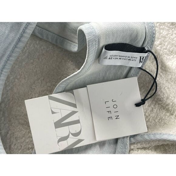 Zara Denim Y2K Bandana Crop Top NWT - Picture 3 of 6